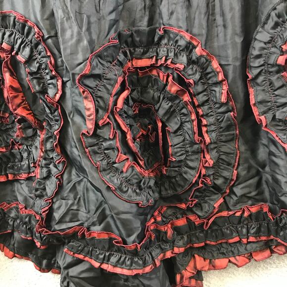 Vintage In love Paris Black Pleated Boho skirt waist 14 inches - Picture 6 of 9